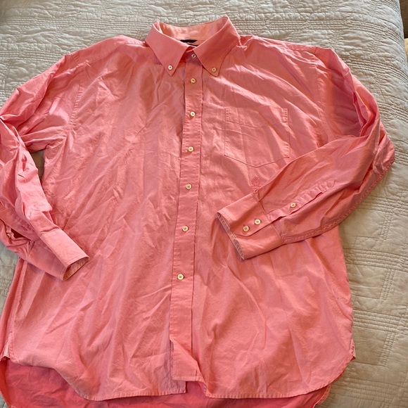 Tommy Hilfiger Y2K salmon pink button down shirt lion crest logo - Picture 3 of 9